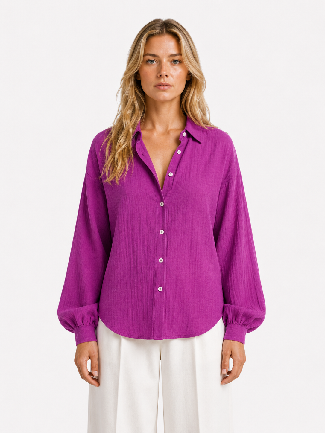 Holly - Blusa de botones elegante