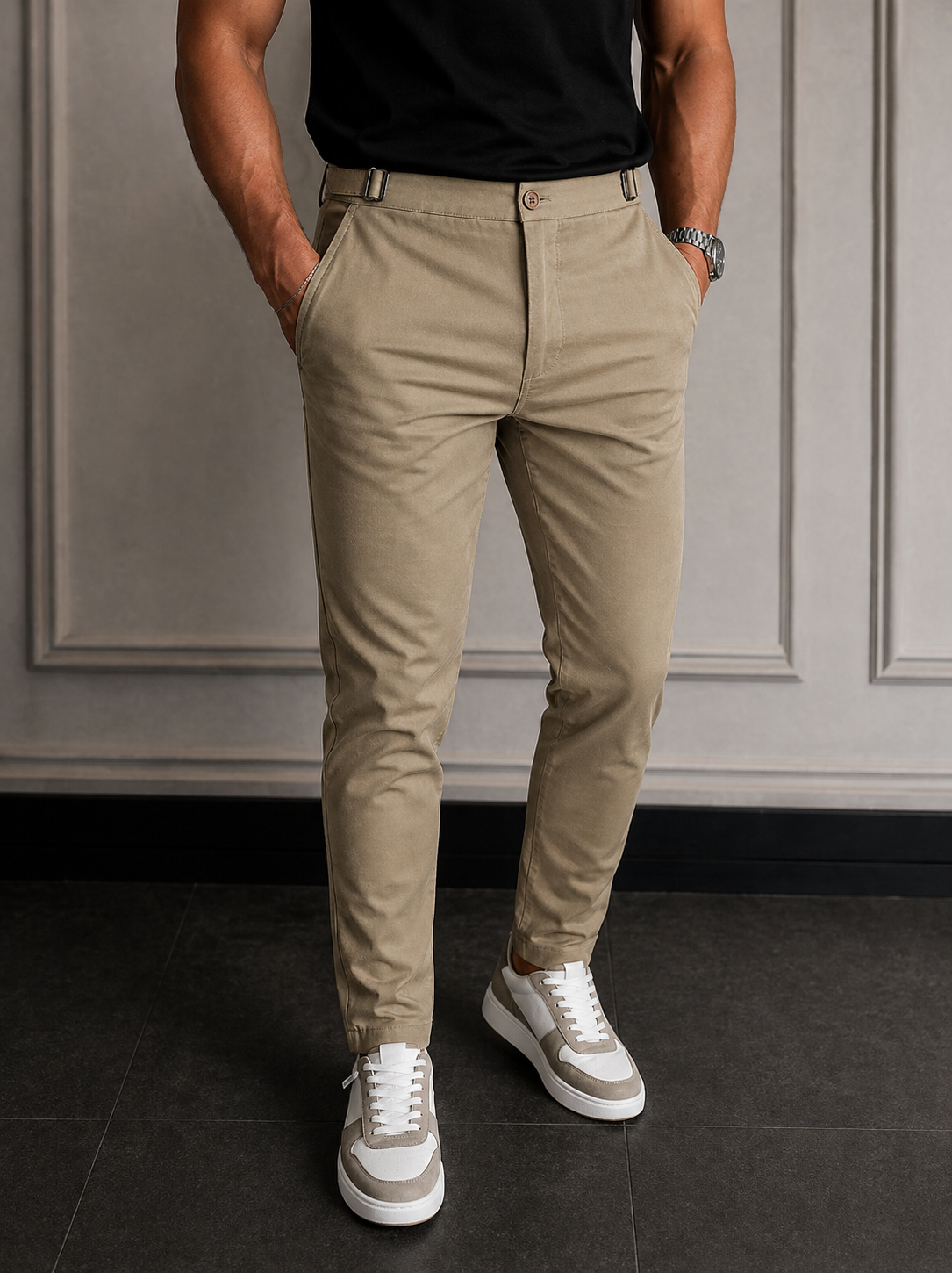 Leonard - Pantalones elegantes de corte ajustado