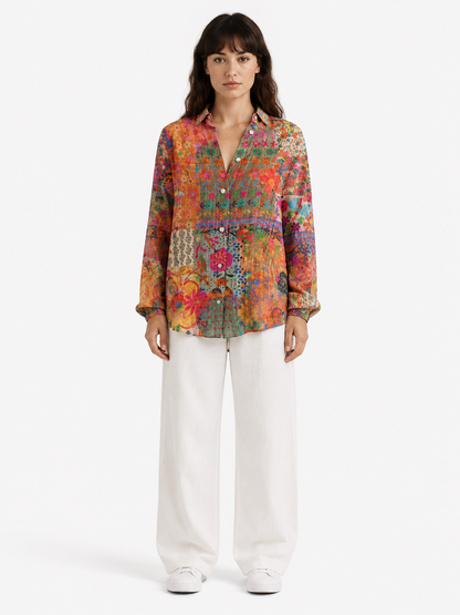 Melisa - Blusa con patrones coloridos