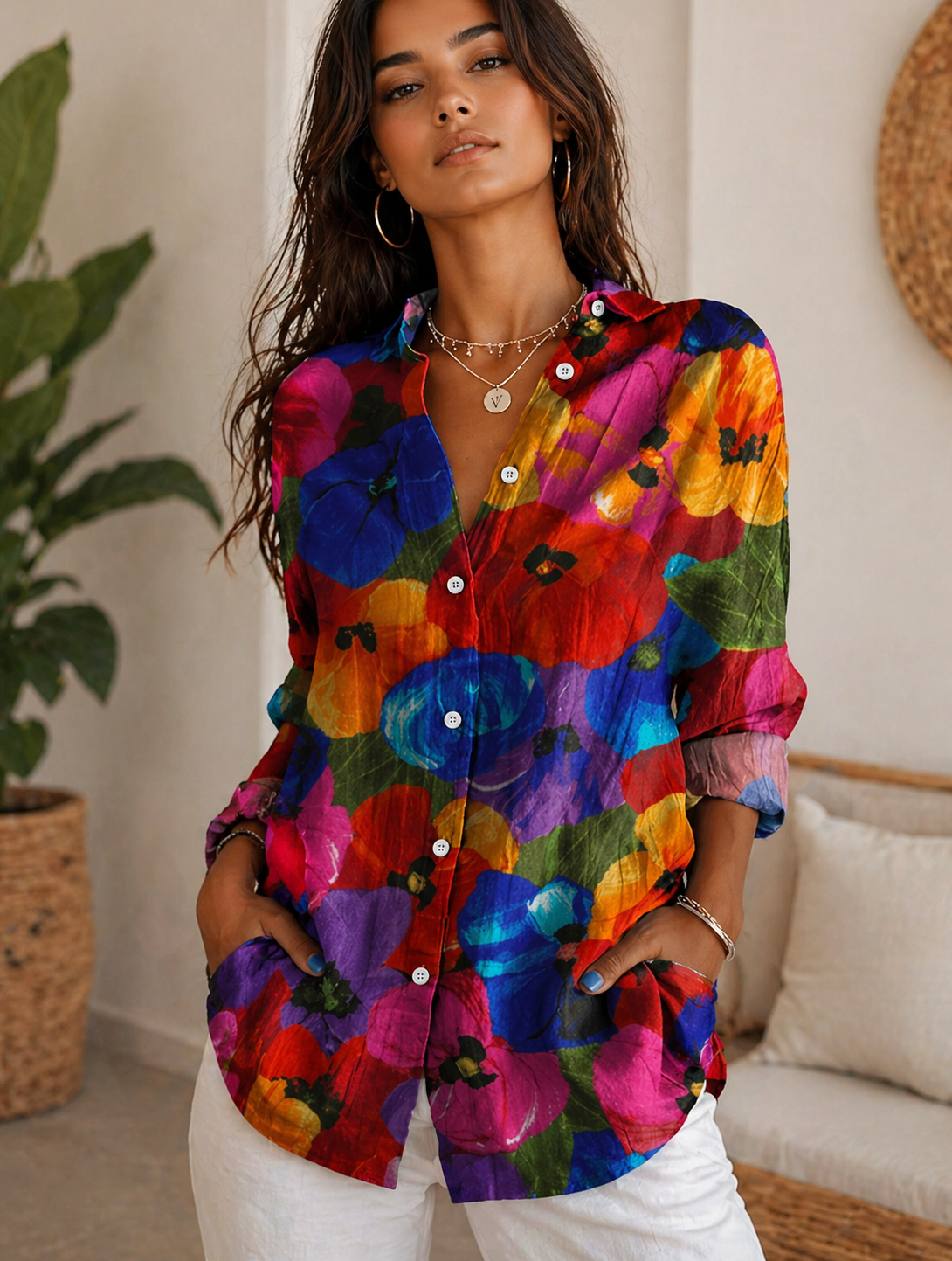 Melisa - Blusa con patrones coloridos