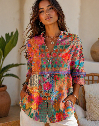 Melisa - Blusa con patrones coloridos