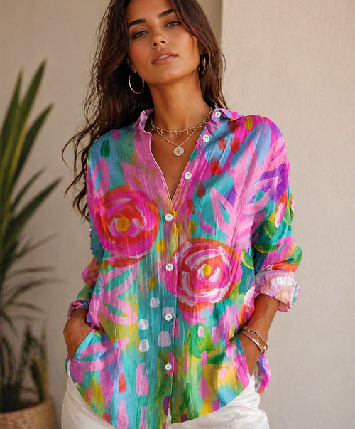 Melisa - Blusa con patrones coloridos
