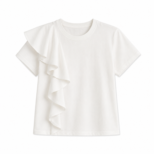 Rose - Camiseta de volantes elegantes