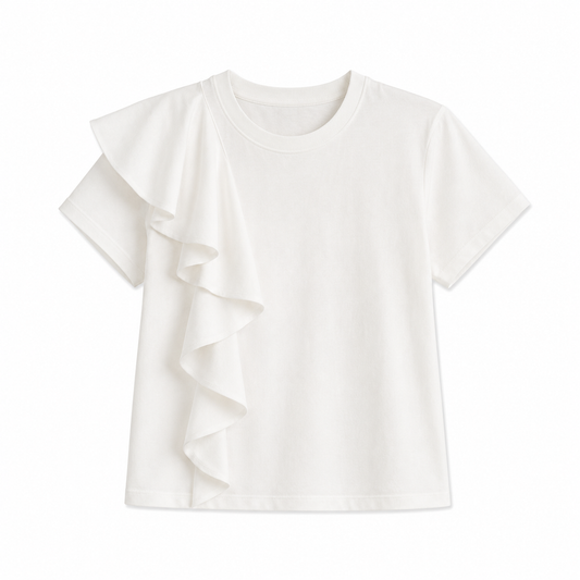Rose - Camiseta de volantes elegantes