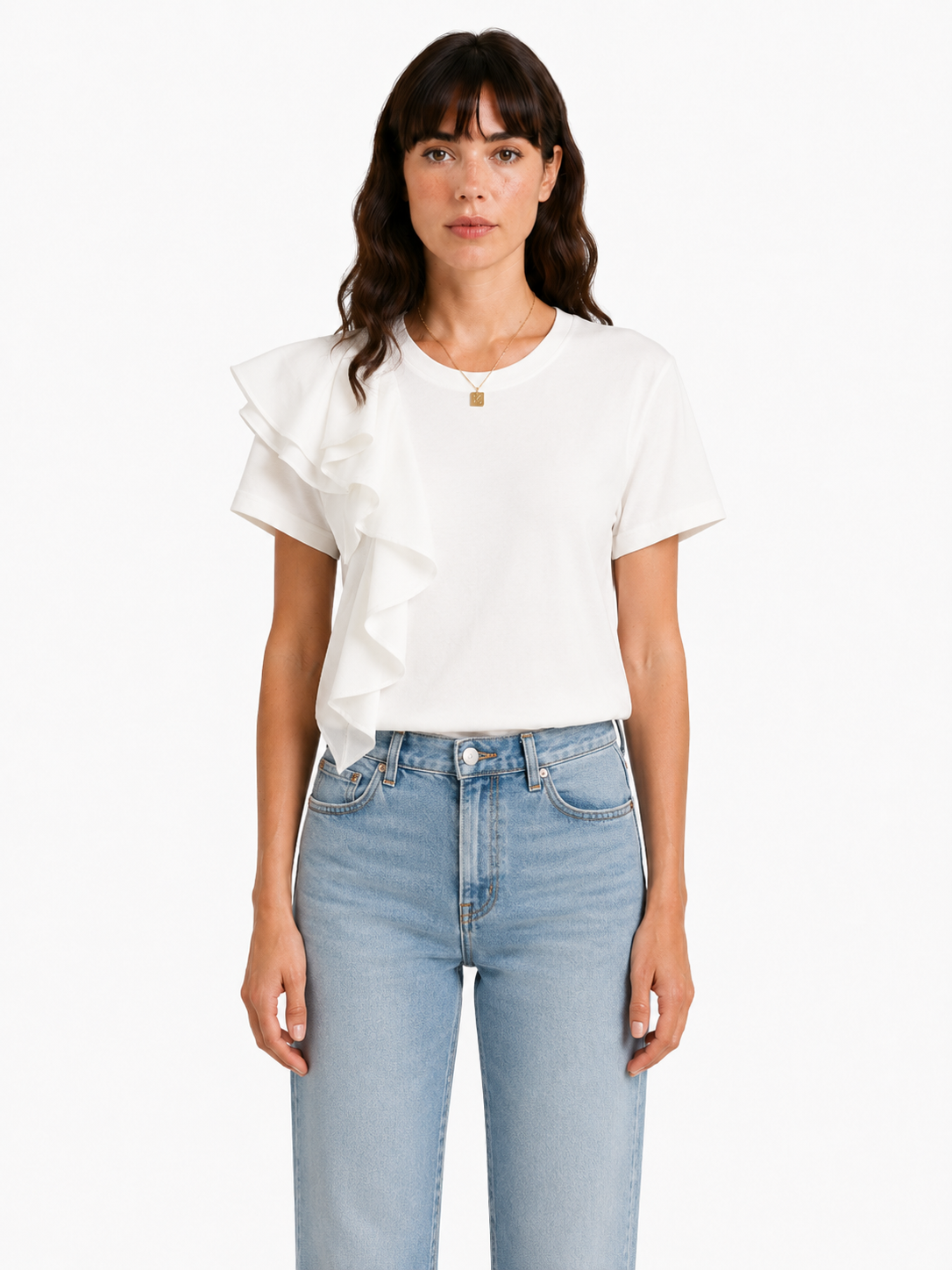 Rose - Camiseta de volantes elegantes