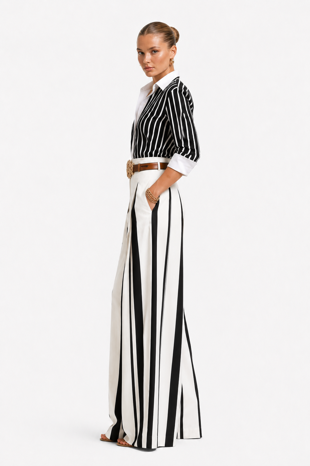 Valentina - Conjunto elegante de rayas sofisticadas