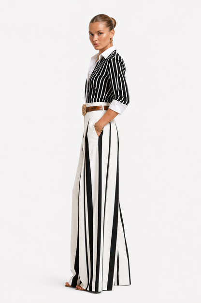Valentina - Conjunto elegante de rayas sofisticadas