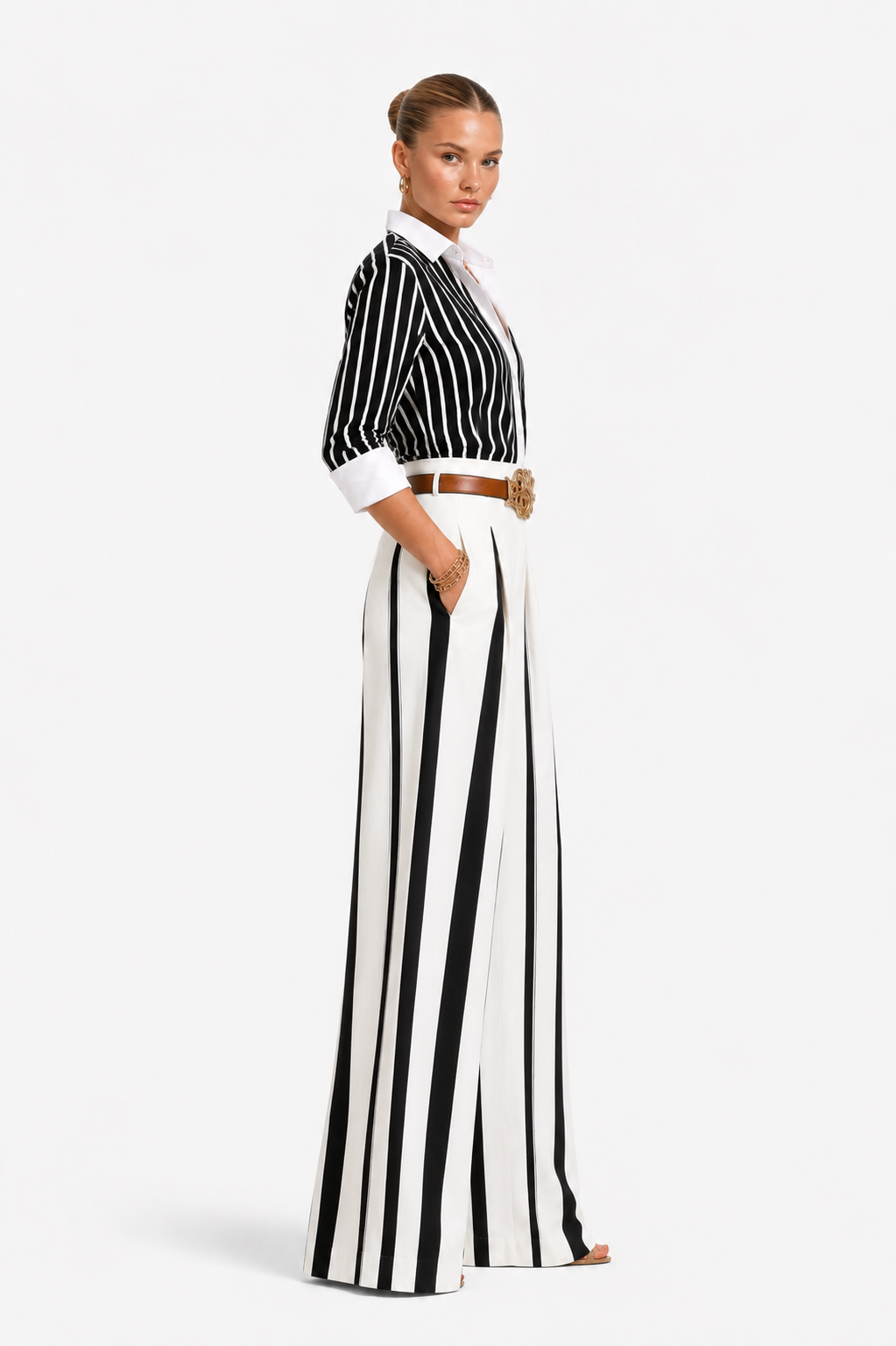 Valentina - Conjunto elegante de rayas sofisticadas