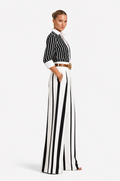 Valentina - Conjunto elegante de rayas sofisticadas