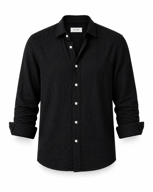 Cayetano - Camisa de Verano Premium Negro