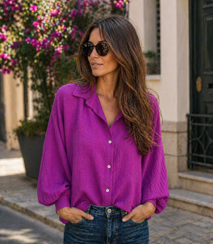 Holly - Blusa de botones elegante