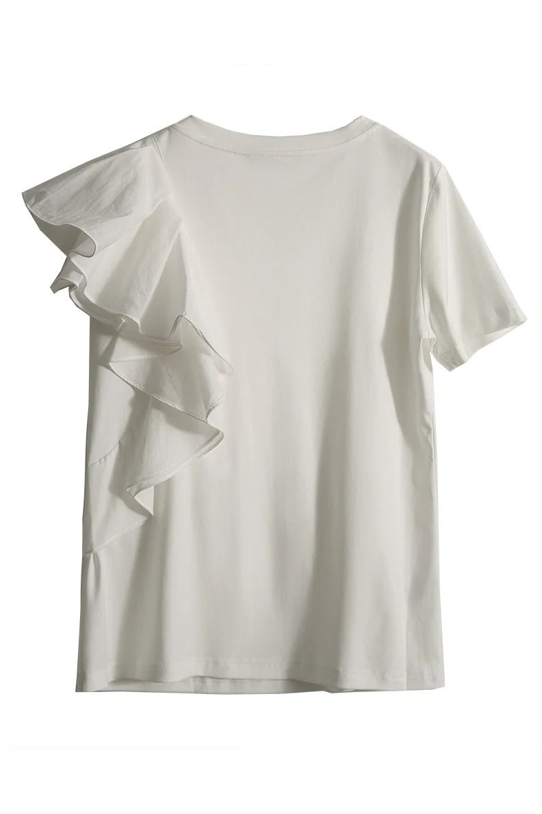 Rose - Camiseta de volantes elegantes