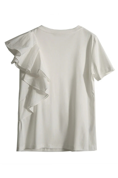 Rose - Camiseta de volantes elegantes